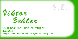 viktor behler business card